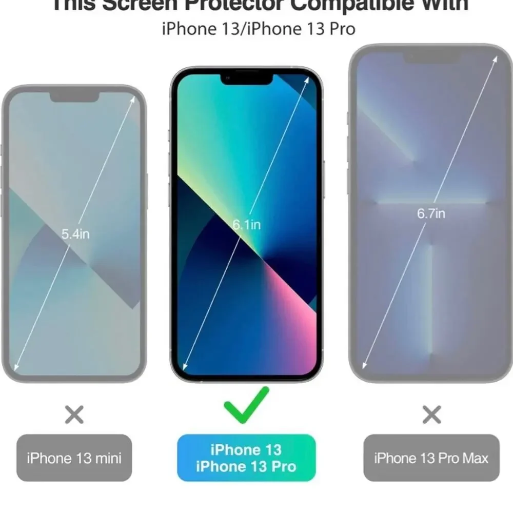 iPhone 13 Pro Screen Protector 6 All Together 2 Pack